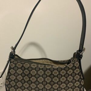 Vintage Black and Beige Patterned Women's Bag